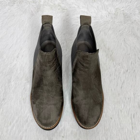 EILEEN FISHER / Ladd graphite gray nubuck suede leather wedge booties / 6.5 - Picture 5 of 9